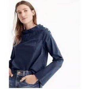 J.Crew Factory Funnelneck Cotton Poplin Top – Size 14T - 0115